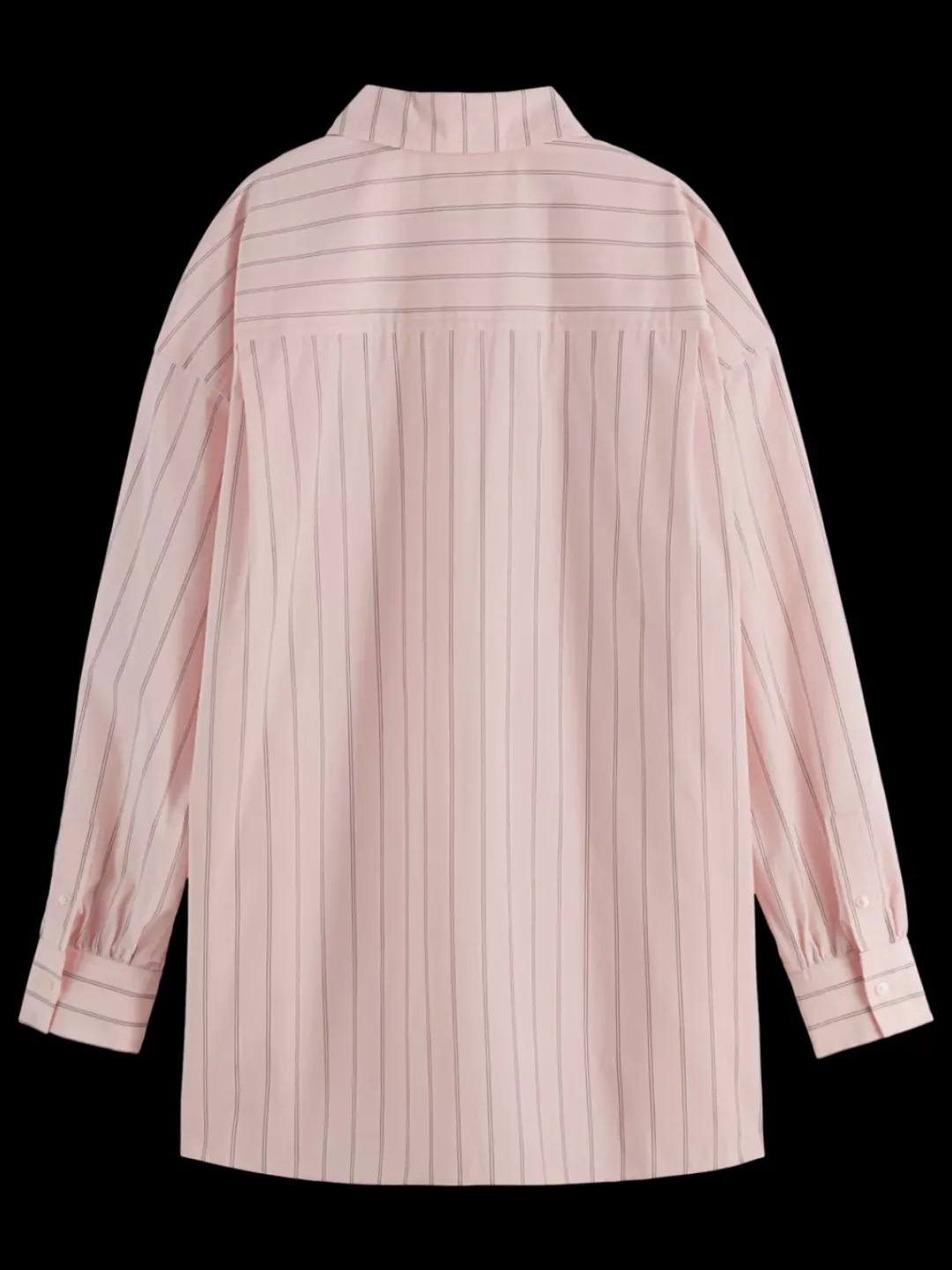 Outlet Scotch & Soda Striped Girlfriend Poplin Shirt ShirtingPink/CharcoalStripe