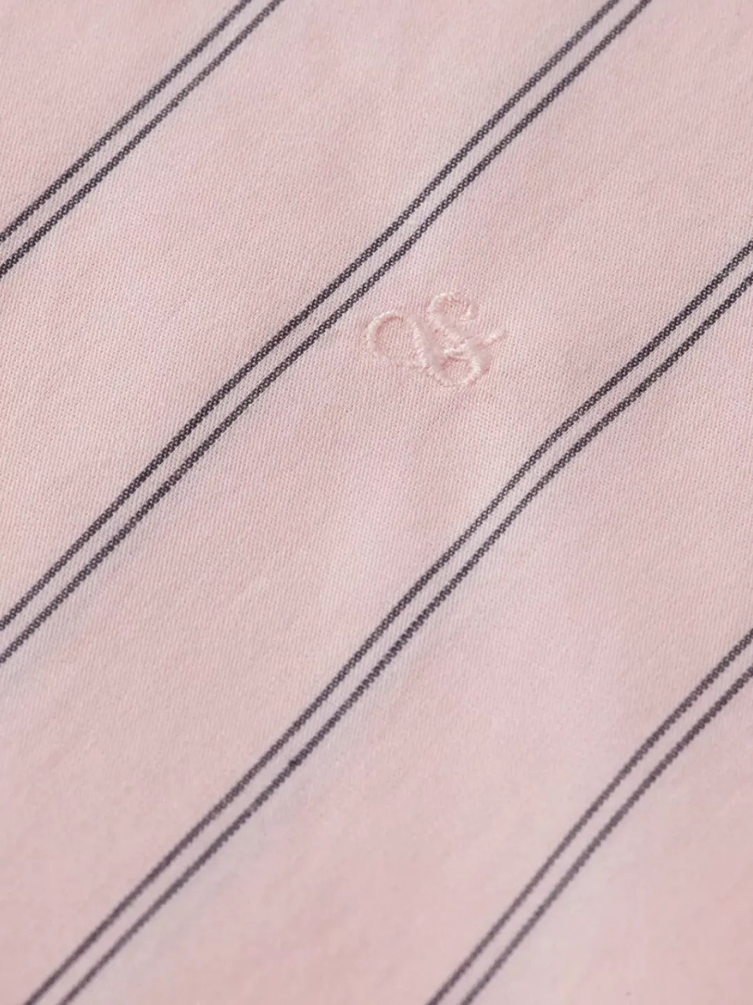 Outlet Scotch & Soda Striped Girlfriend Poplin Shirt ShirtingPink/CharcoalStripe