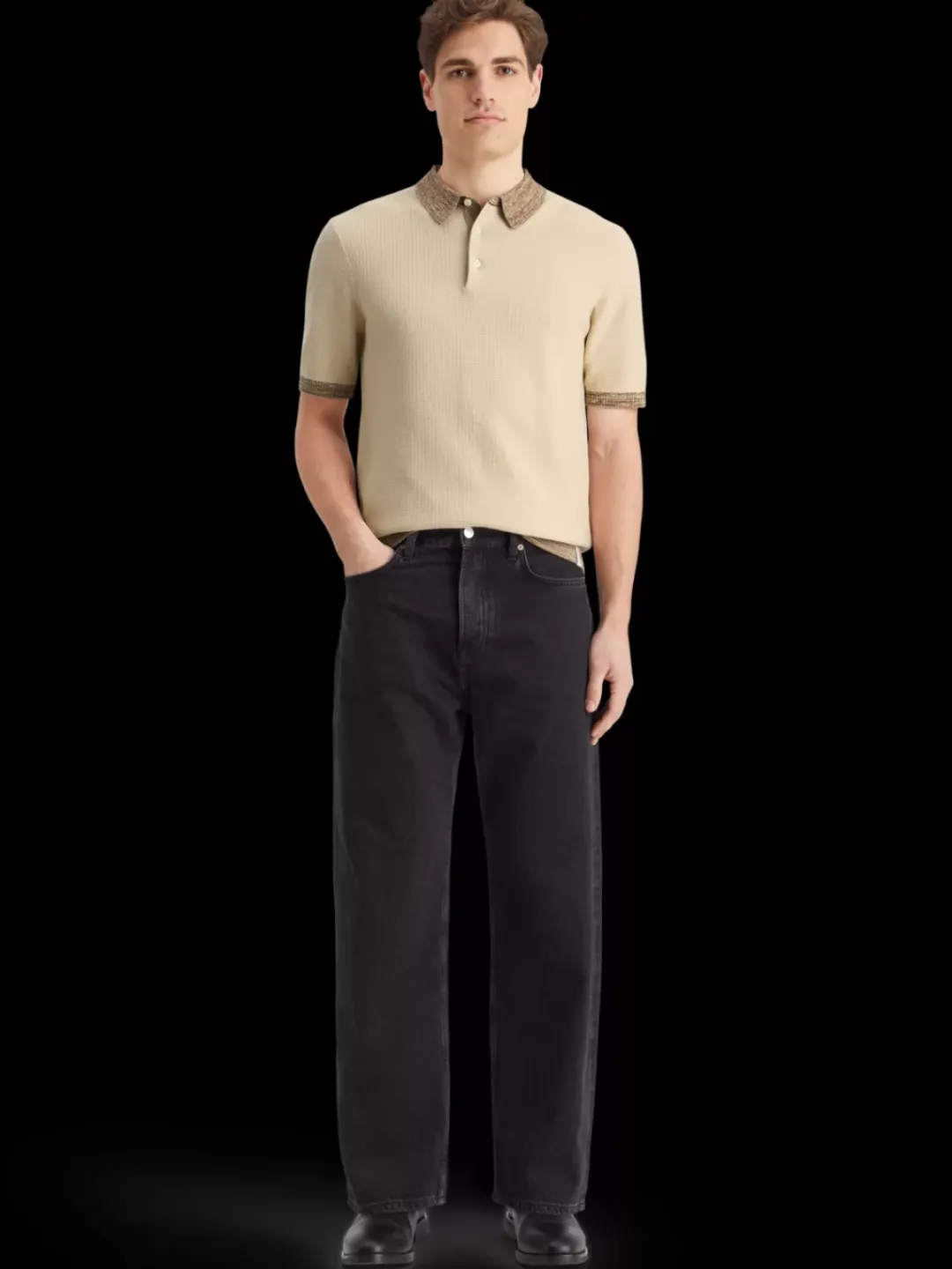 Hot Scotch & Soda Structure knitted polo