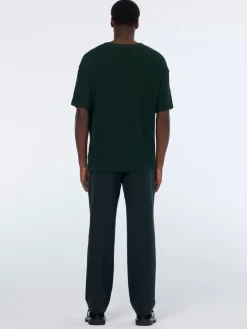 Online Scotch & Soda Structured loose fit t-shirt AmsterdamGreen