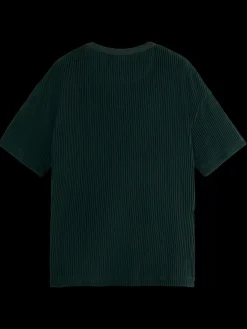 Online Scotch & Soda Structured loose fit t-shirt AmsterdamGreen
