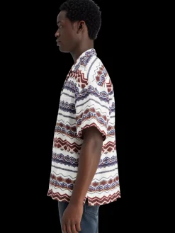 Hot Scotch & Soda Structured printed stripe shirt RedBlueMulti