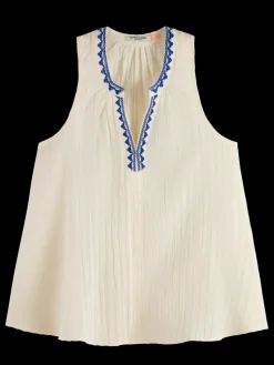 Sale Scotch & Soda TANK TOP WITH TAPE DETAIL White