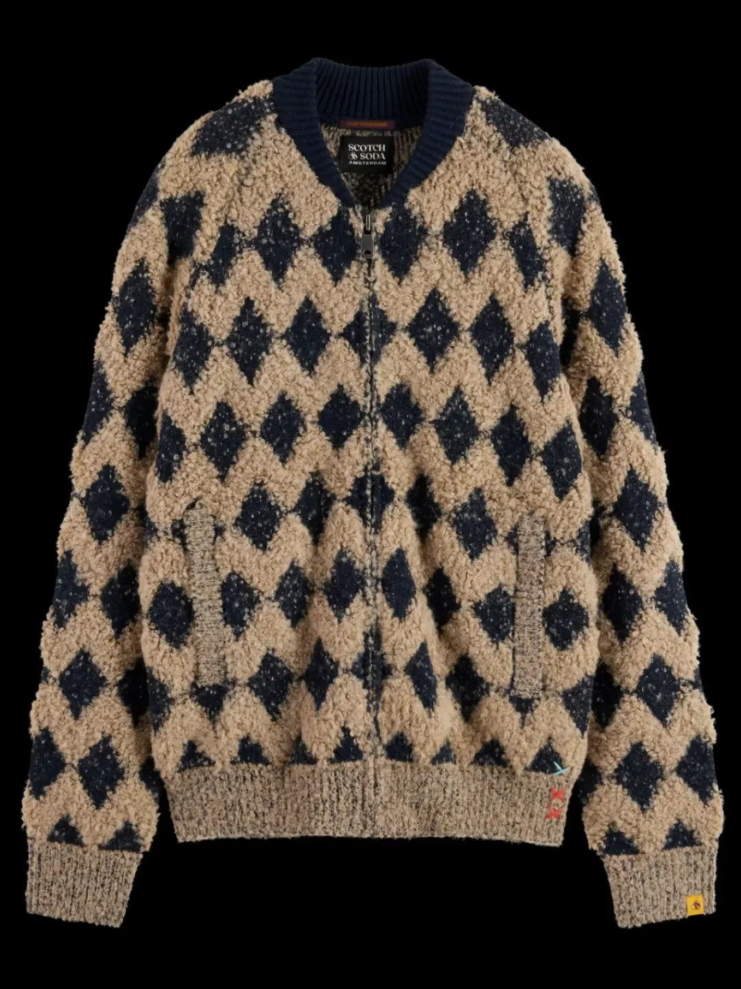 Outlet Scotch & Soda TEXTURED JACQUARD BOMBER Mocha