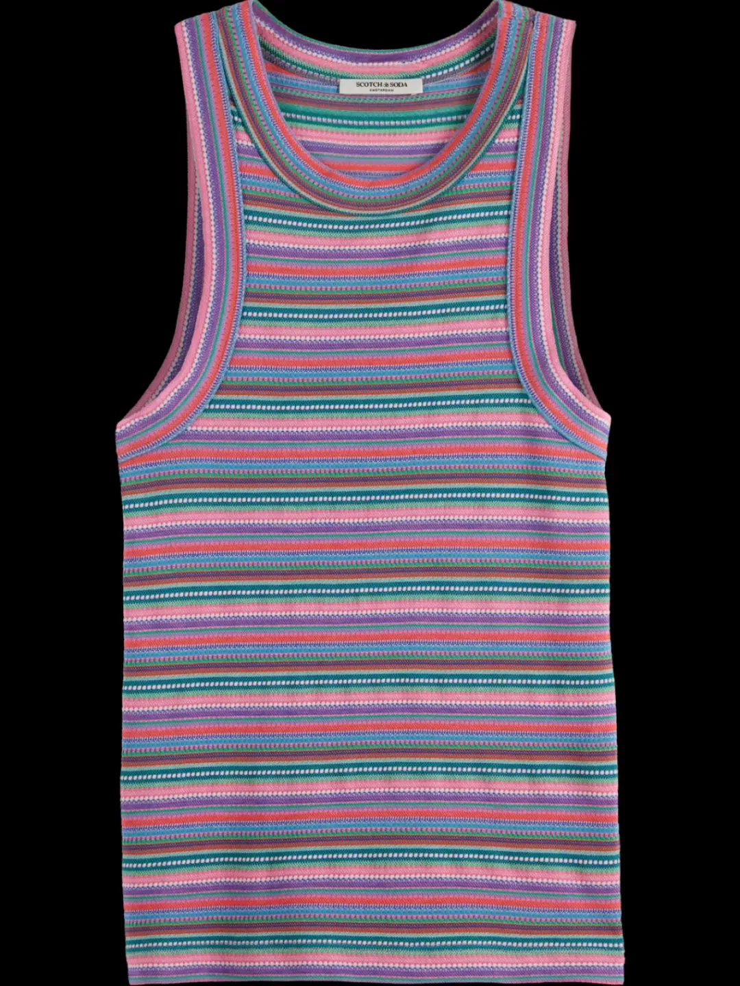 Discount Scotch & Soda TEXTURED STRIPE RACER TANK BeachStripe
