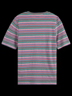 Hot Scotch & Soda TEXTURED STRIPE SLIM FIT T-SHIRT BeachStripe