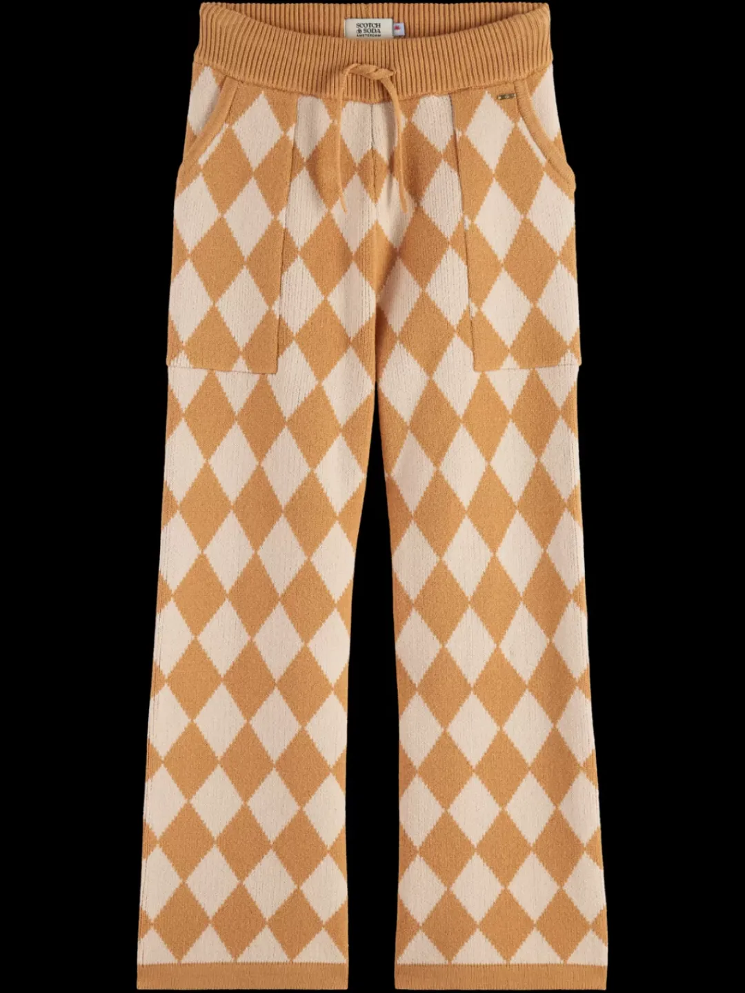 Outlet Scotch & Soda TONAL CHECKERBOARD KNITTED STRAIGHT LEG PANT CheckerboardMelange
