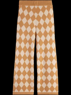 Outlet Scotch & Soda TONAL CHECKERBOARD KNITTED STRAIGHT LEG PANT CheckerboardMelange