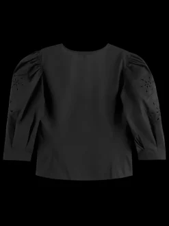 Online Scotch & Soda TOP WITH BRODERIE ANGLAISE SLEEVE EveningBlack