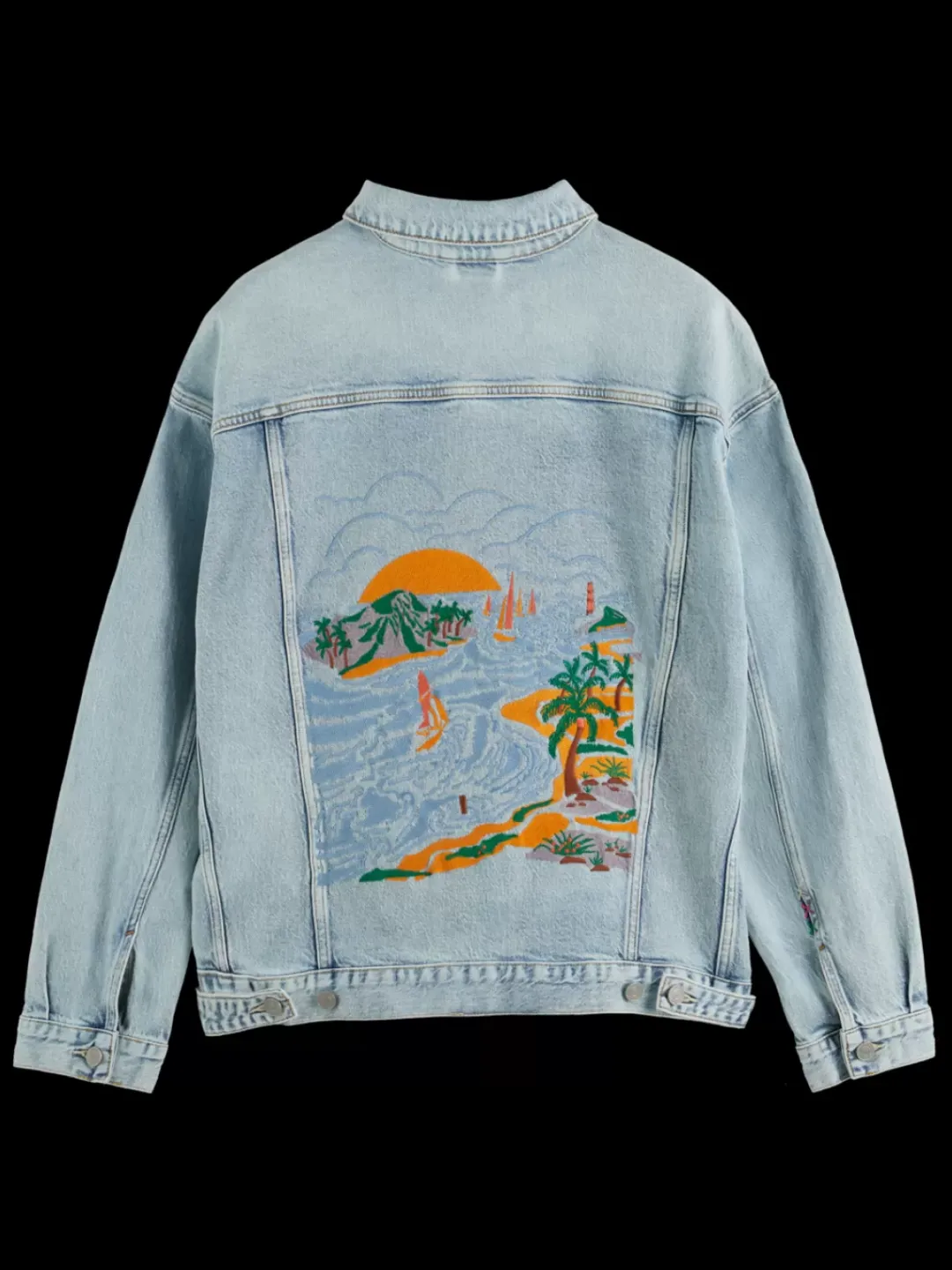 Hot Scotch & Soda Trucker jacket with artwork WashedUp