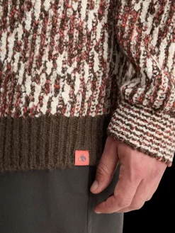 Outlet Scotch & Soda TURTLE NECK JACQUARD EXTRA DROPPED SHOULDER SWEATER BrownMelange