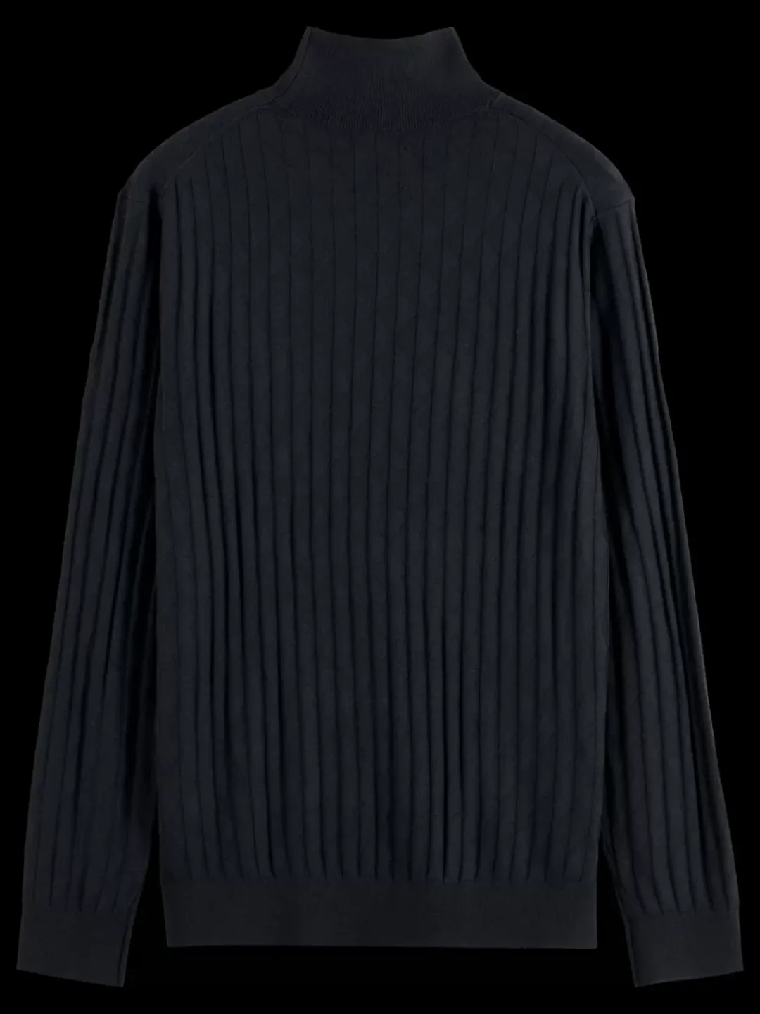 Sale Scotch & Soda TURTLE NECK REGULAR FIT RELIEF STITCH SWEATER Black