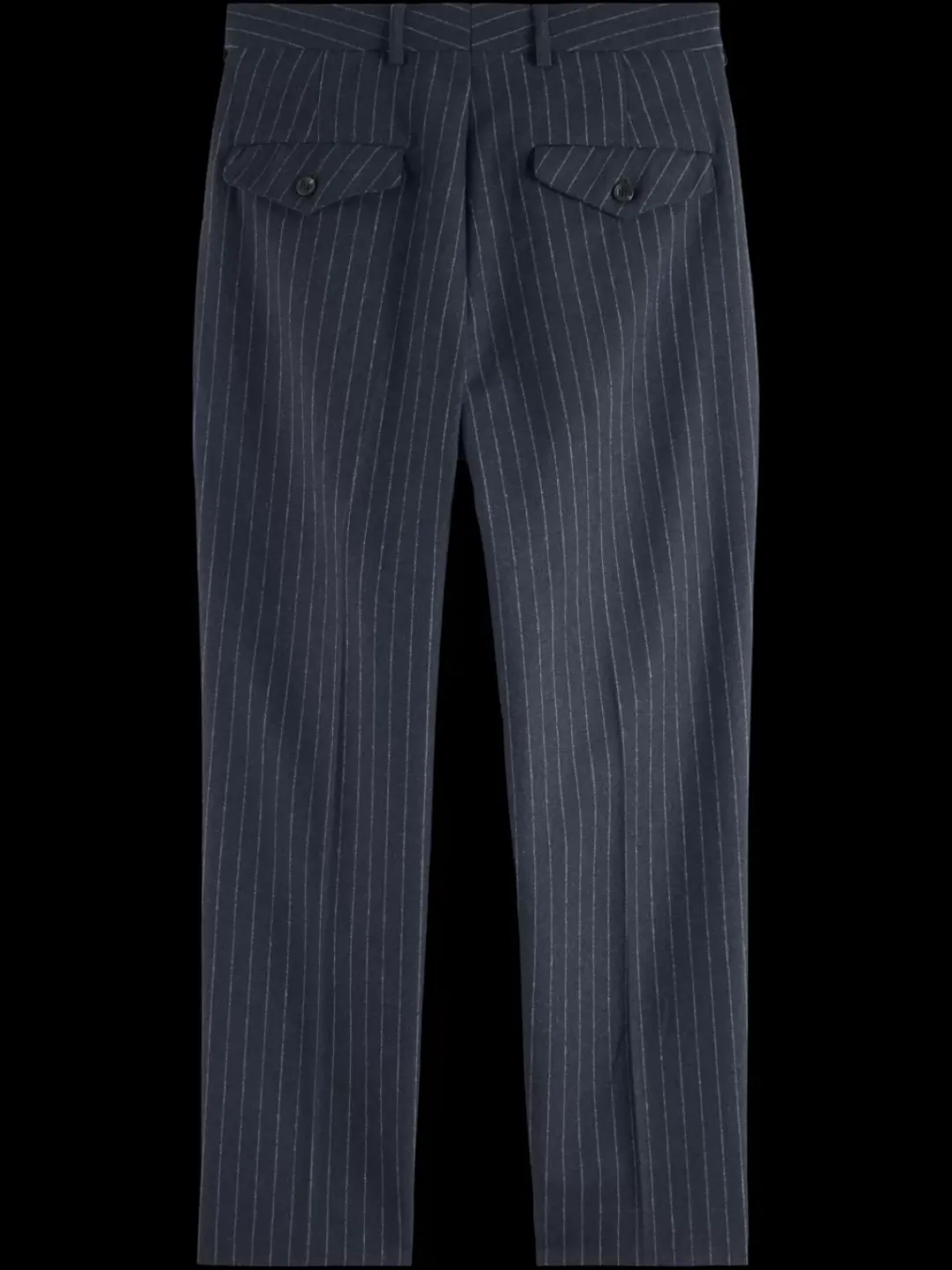 Best Scotch & Soda TWILT - BRUSHED WOOL-BLEND PLEATED CHINO CharcoalStripe