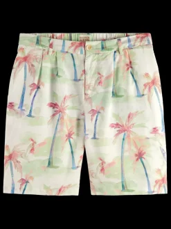 Clearance Scotch & Soda Twilt - printed pleated bermuda shorts PalmtreeHawaiiAOP