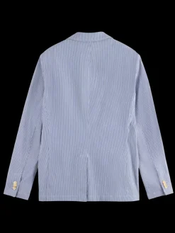 Best Scotch & Soda Unconstructed striped seersucker blazer EcruNavyStripe