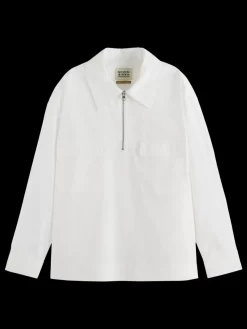 New Scotch & Soda UTILITY SHIRT WITH ZIP White
