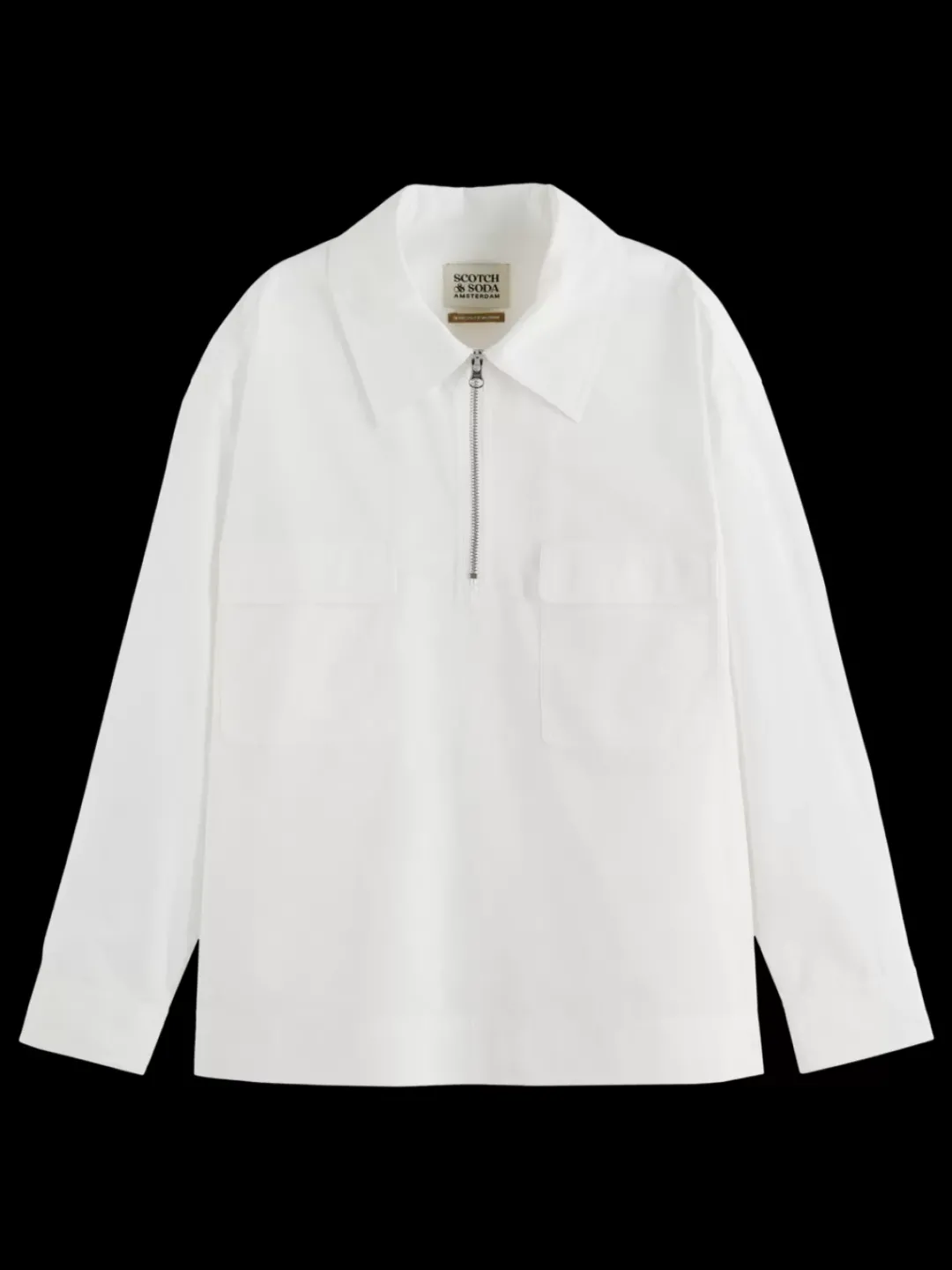 New Scotch & Soda UTILITY SHIRT WITH ZIP White