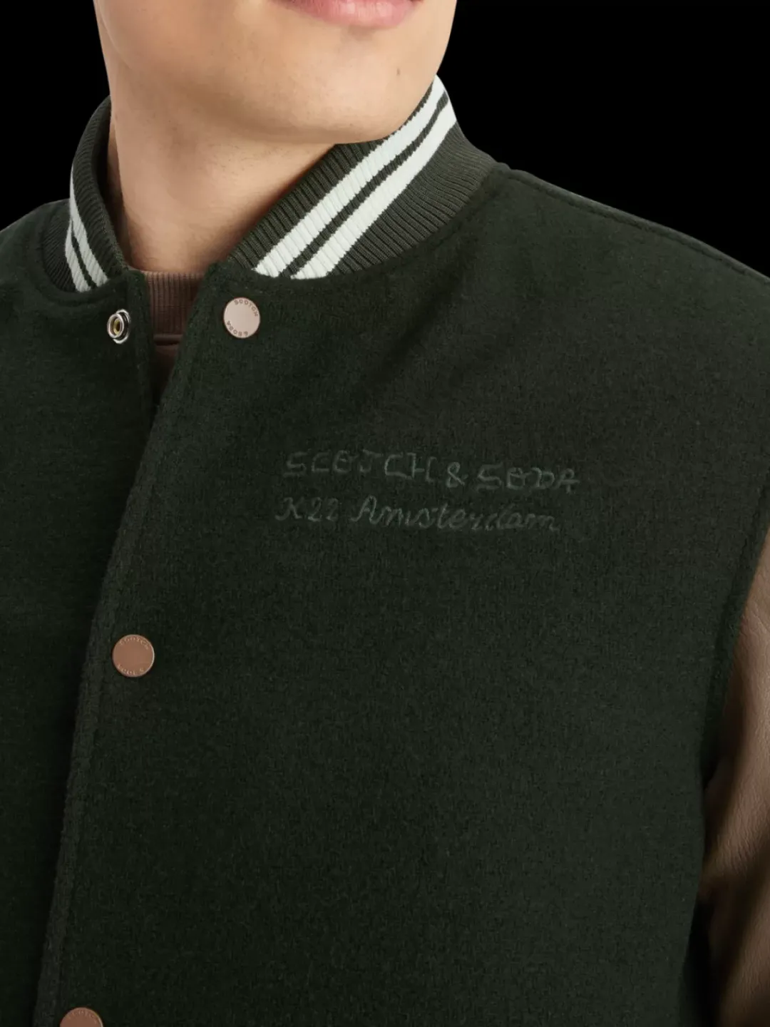 Online Scotch & Soda Varsity jacket HeritageGreen