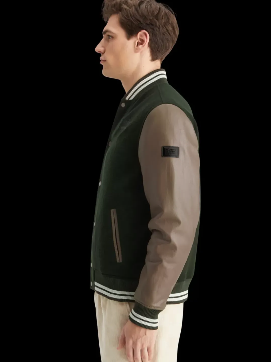 Online Scotch & Soda Varsity jacket HeritageGreen
