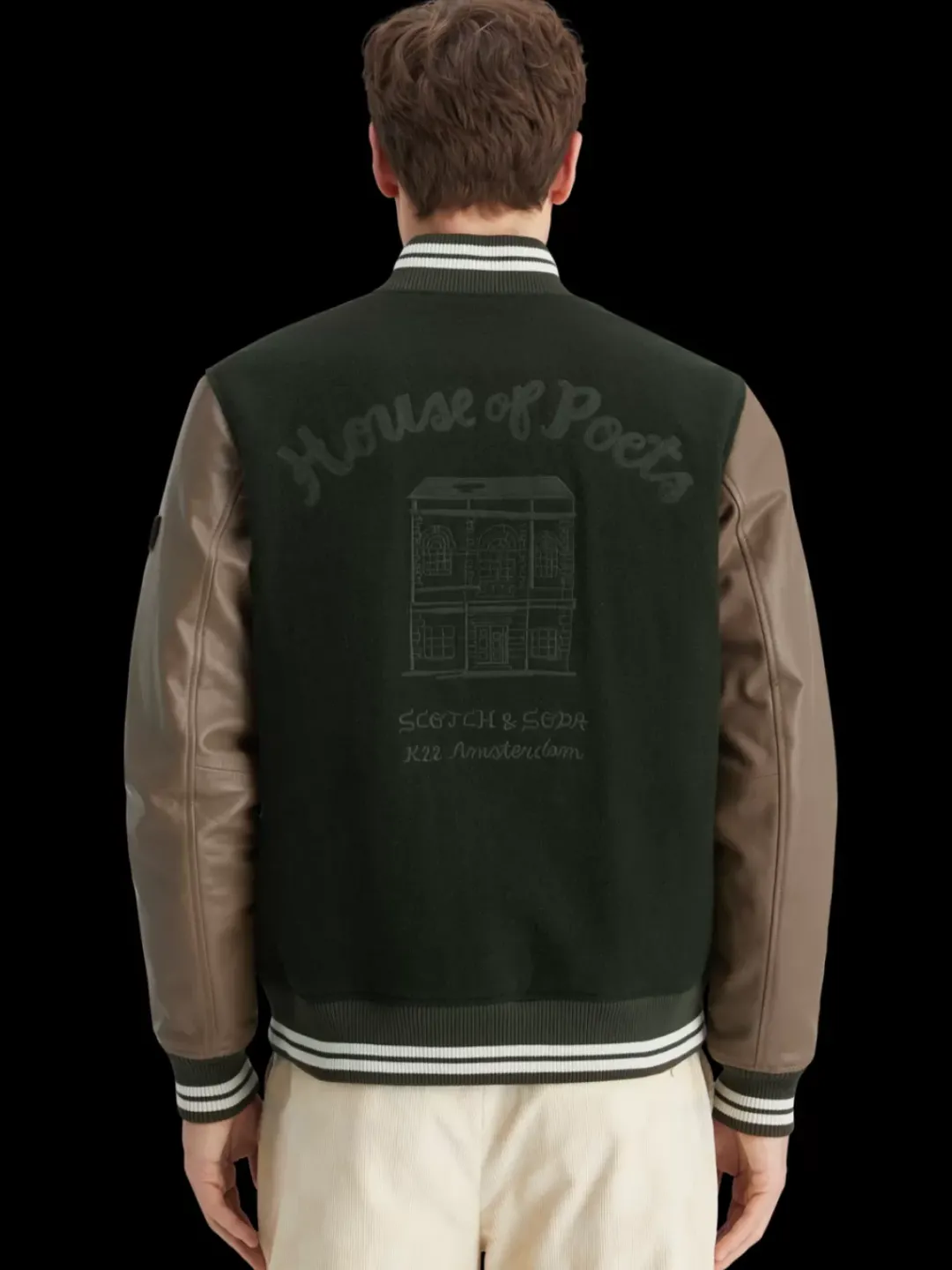 Online Scotch & Soda Varsity jacket HeritageGreen