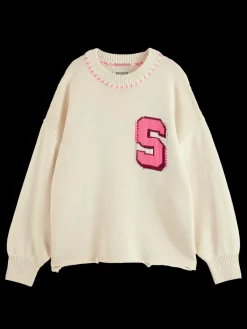 Fashion Scotch & Soda Varsity oversized pullover SoftIce