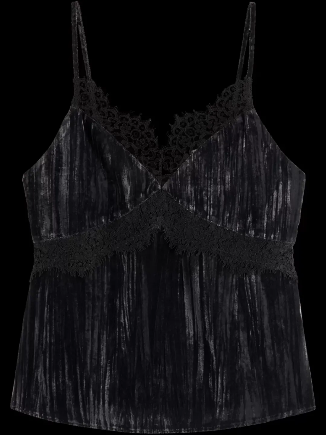 Fashion Scotch & Soda VELVET TANK TOP EveningBlack