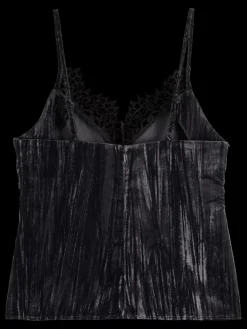 Fashion Scotch & Soda VELVET TANK TOP EveningBlack