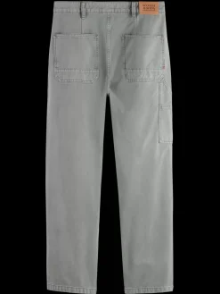 Sale Scotch & Soda Verve - acid washed cotton-blend worker pant Asphalt