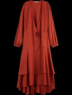 Hot Scotch & Soda VISCOSE JACQUARD MIDI WRAP DRESS