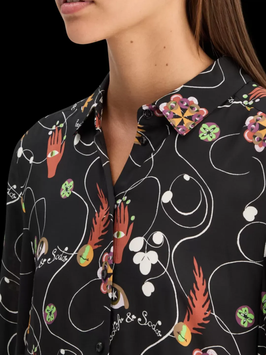Discount Scotch & Soda VISCOSE PRINTED BALLOON SLEEVE SHIRT FreeMind