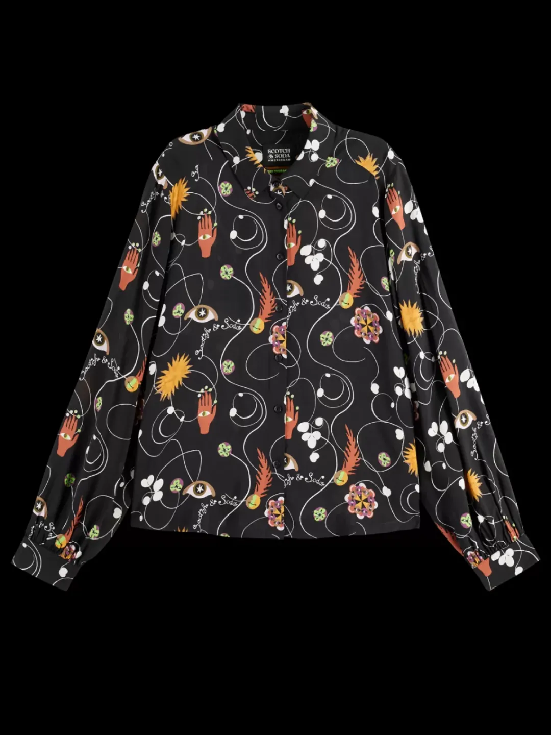 Discount Scotch & Soda VISCOSE PRINTED BALLOON SLEEVE SHIRT FreeMind