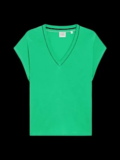 Fashion Scotch & Soda V-NECK LADDER DETAIL LOOSE FIT T-SHIRT