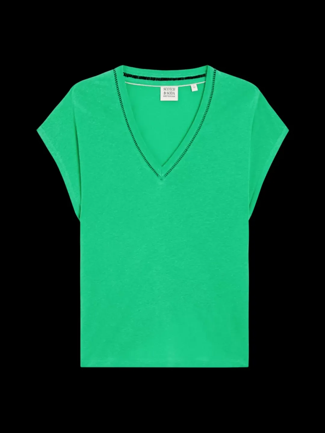 Fashion Scotch & Soda V-NECK LADDER DETAIL LOOSE FIT T-SHIRT