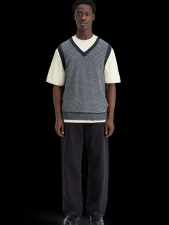 Best Scotch & Soda V-neck vest special stitch NightMelange