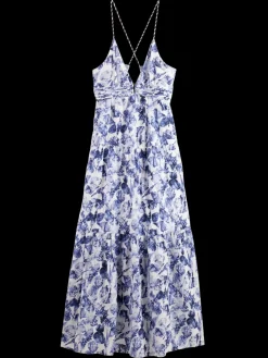 Clearance Scotch & Soda WAISTED MAXI DRESS ShellBatikBlue