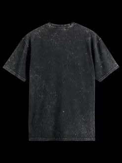 Online Scotch & Soda Washed artwork relaxed fit t-shirt Black