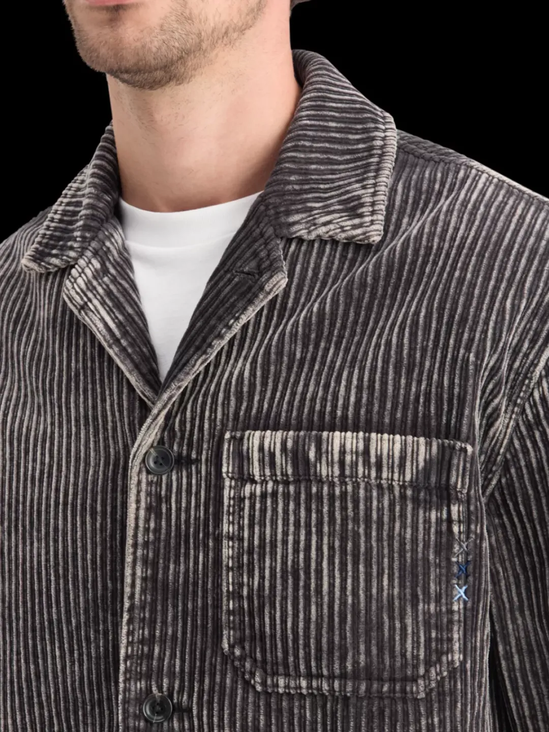 Hot Scotch & Soda WASHED CORDUROY JACKET WITH DETACHABLE INNER GILET Black