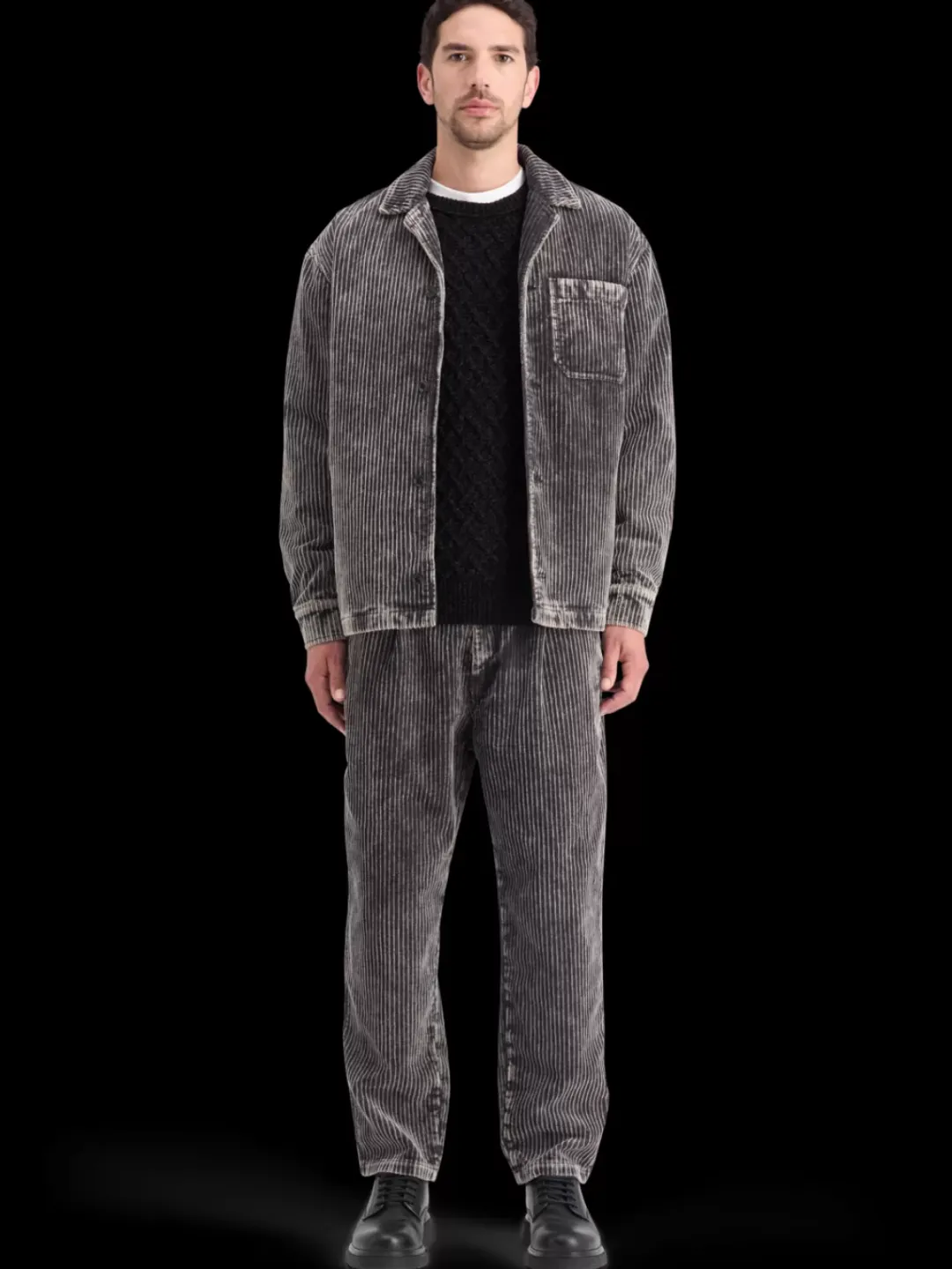 Hot Scotch & Soda WASHED CORDUROY JACKET WITH DETACHABLE INNER GILET Black