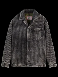 Hot Scotch & Soda WASHED CORDUROY JACKET WITH DETACHABLE INNER GILET Black