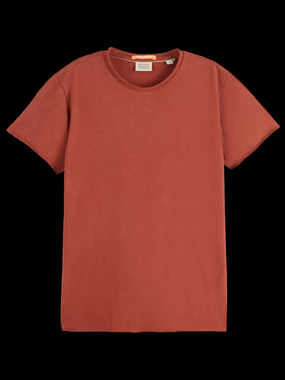 Discount Scotch & Soda WASHED EMBROIDERED T-SHIRT Terracotta