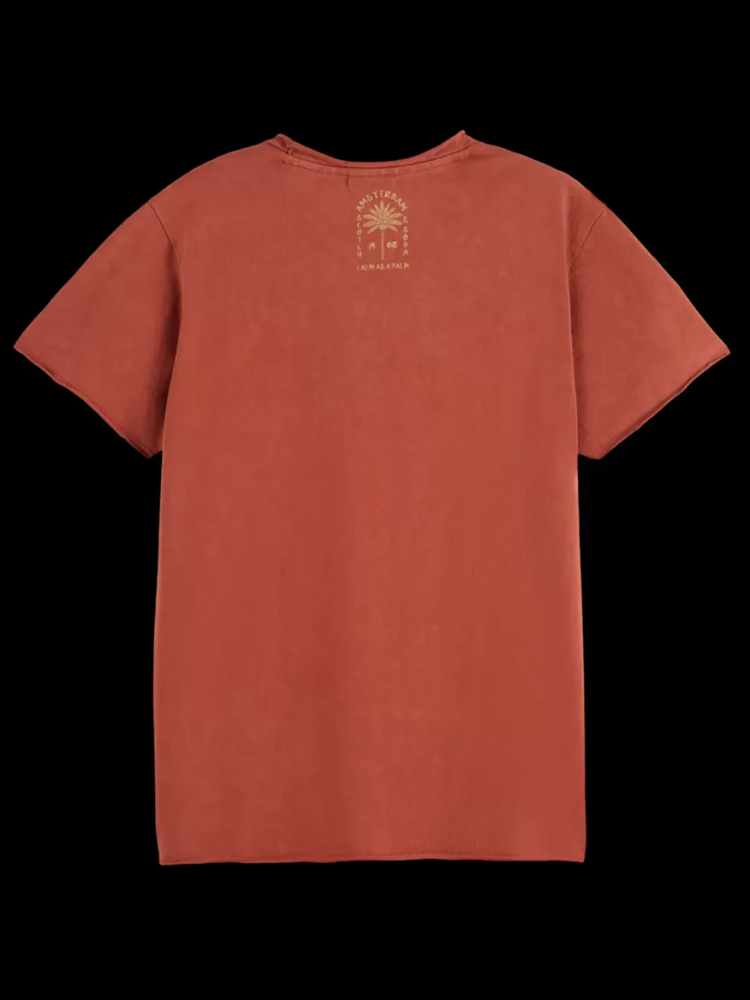 Discount Scotch & Soda WASHED EMBROIDERED T-SHIRT Terracotta