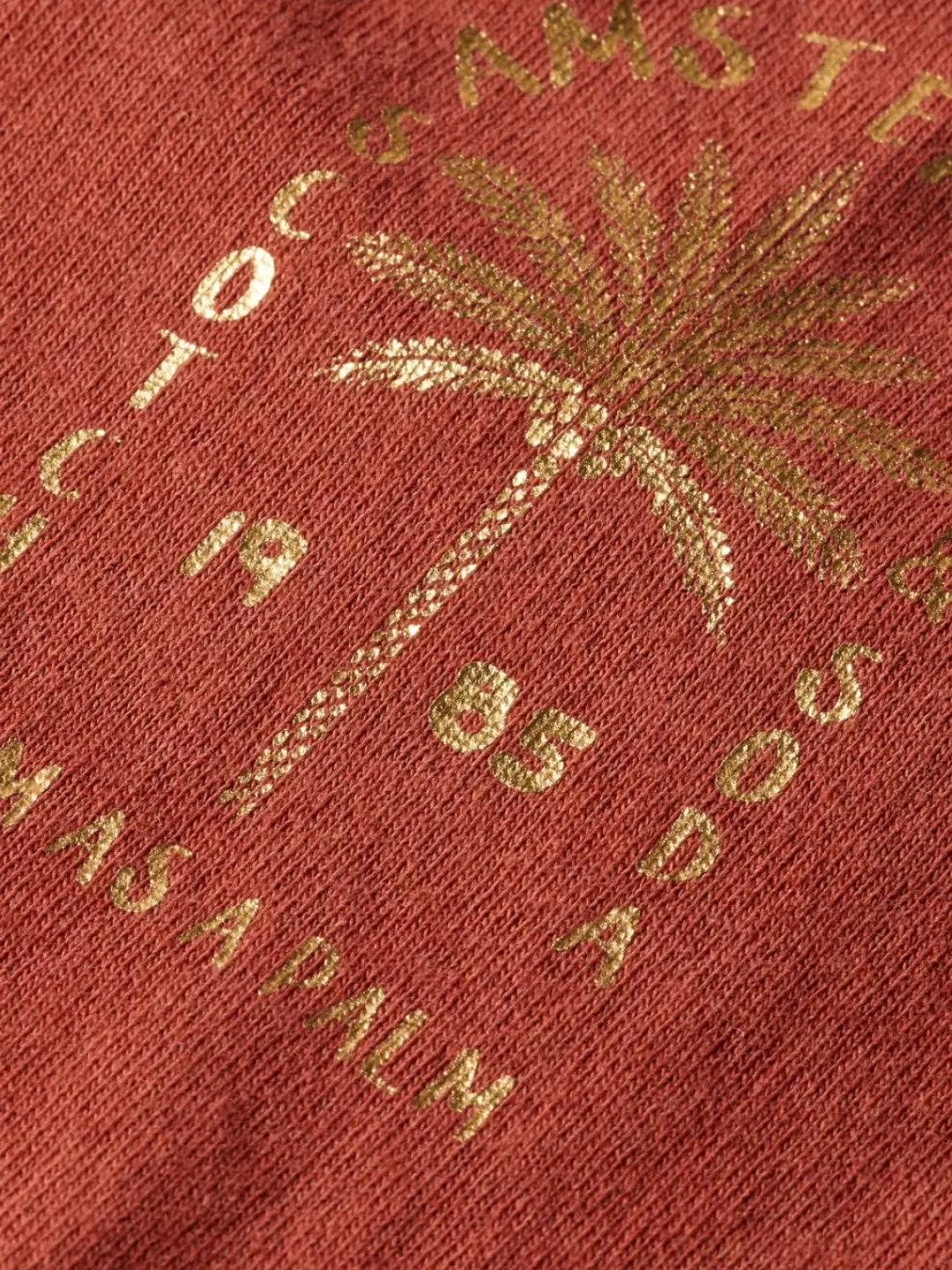 Discount Scotch & Soda WASHED EMBROIDERED T-SHIRT Terracotta