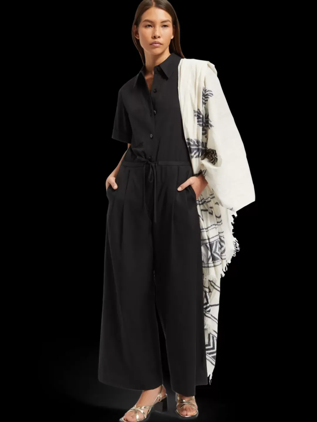 Fashion Scotch & Soda WIDE LEG JUMPSUIT EveningBlack