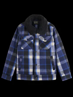 Hot Scotch & Soda WOOL BLEND TRUCKER Bookworm/EcruandRoadTripBlueCheck
