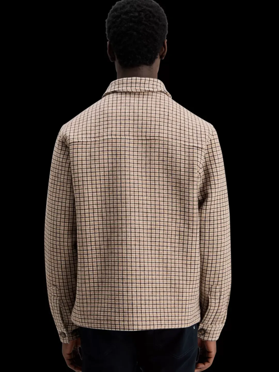 Clearance Scotch & Soda Wool blend zip-thru overshirt BrownCheck