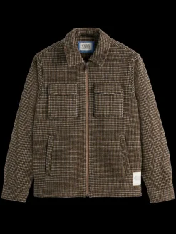 New Scotch & Soda Wool-blend regular fit jacket BlackSpringBlueCheck