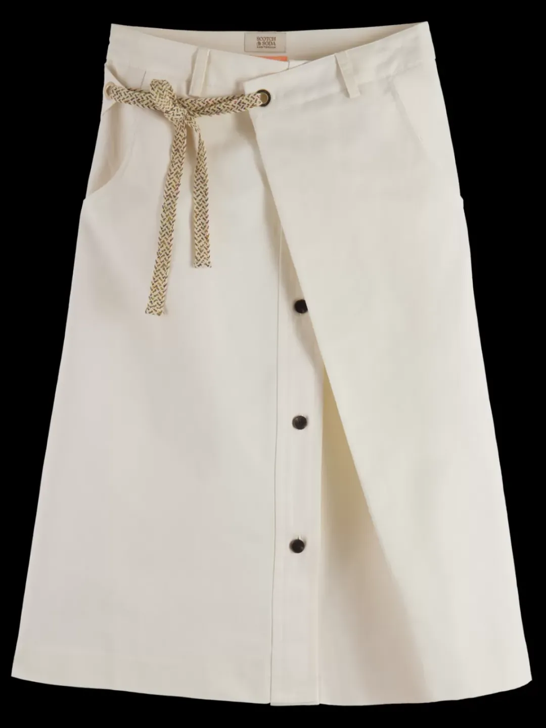Online Scotch & Soda WRAP FRONT MIDI SKIRT SoftIce