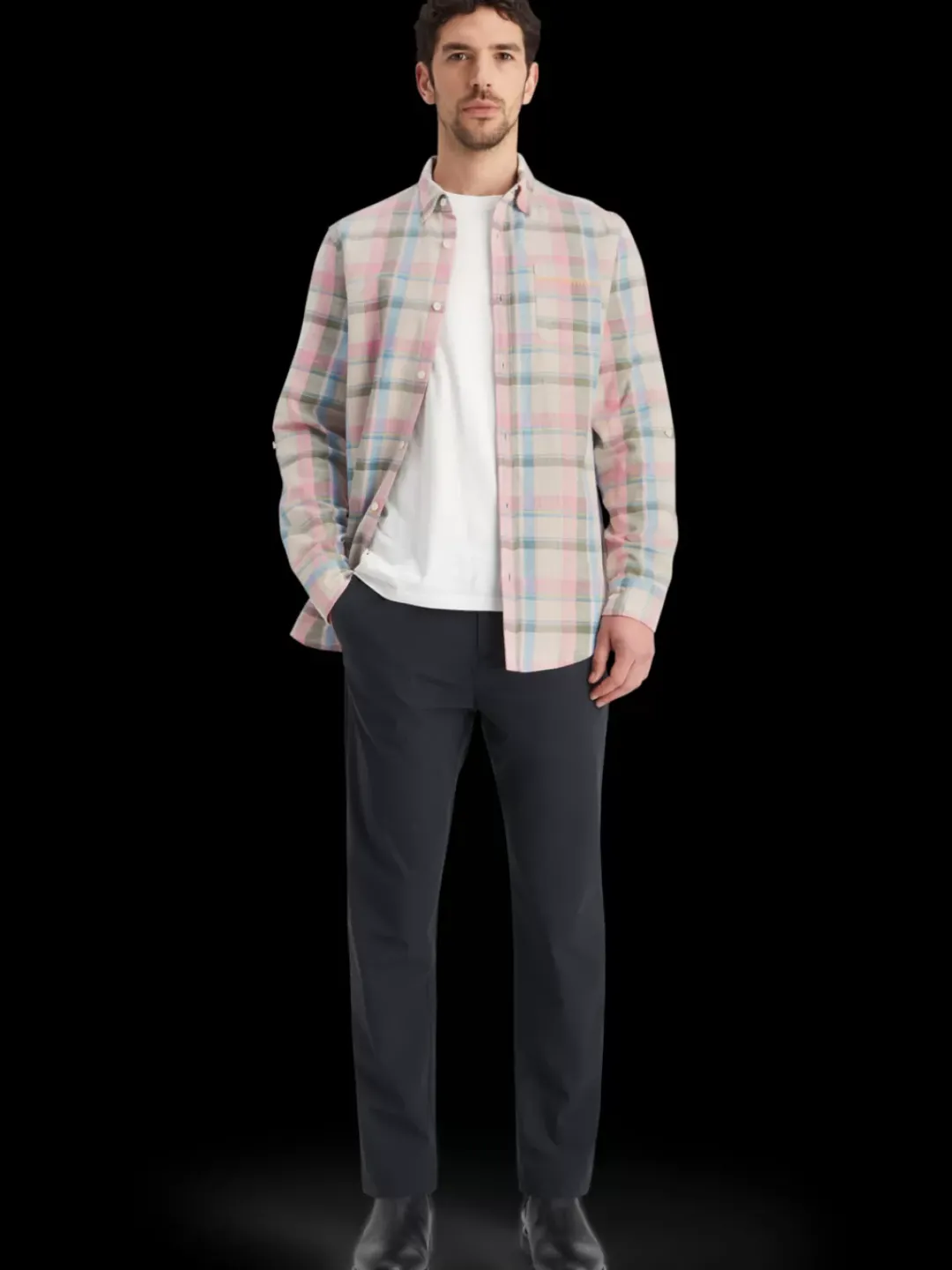 Sale Scotch & Soda Yarn dye check roll up shirt GreenCheck