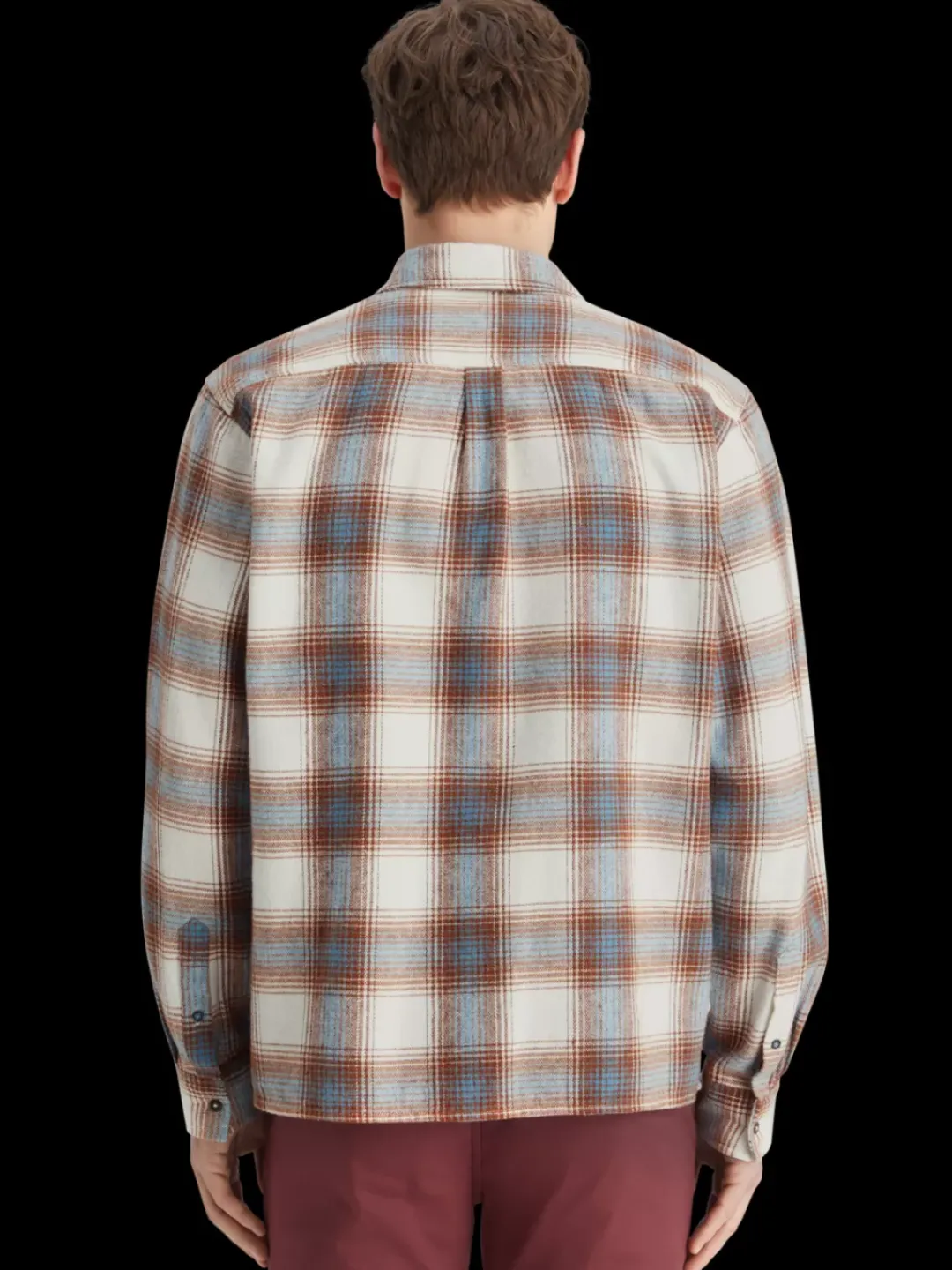 Clearance Scotch & Soda Yarn dye flannel check shirt SandBlueCheck