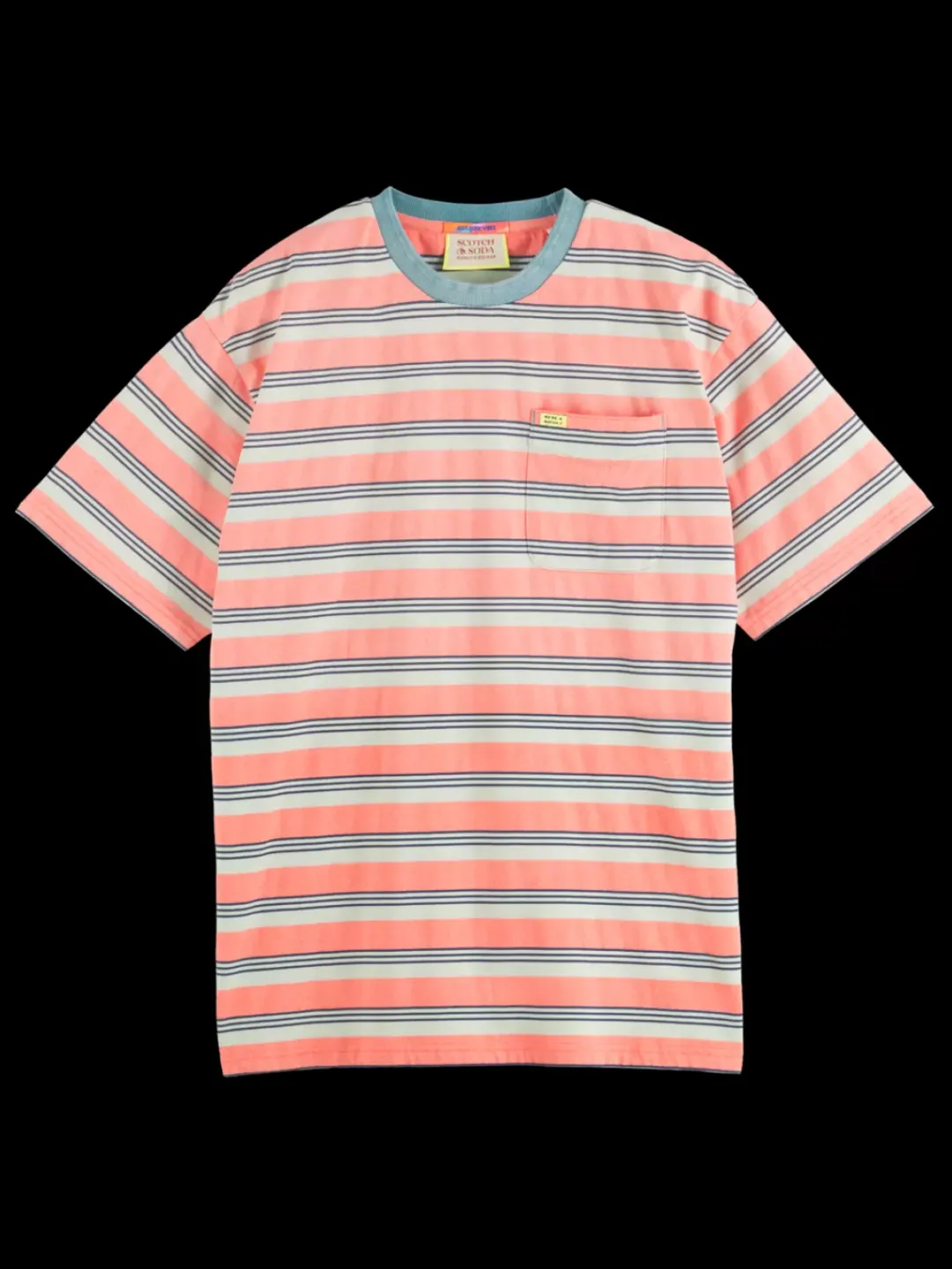 Fashion Scotch & Soda Yarn dye stripe pocket t-shirt